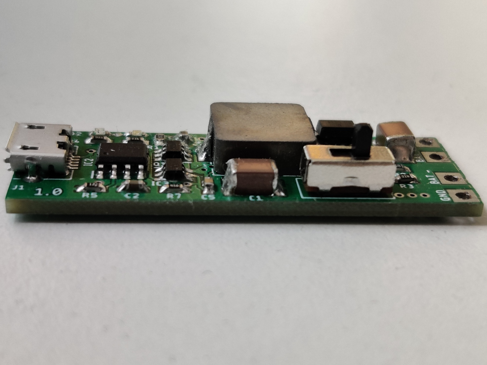 Side view showing the boost converter section